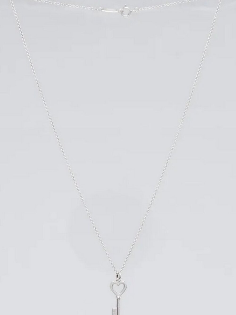 Tiffany & Co. Sterling Silver Mini Heart Key Pendant Necklace, EUC - Picture 2 of 8